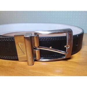 Nike Mens 32" Black & White Reversible 1.25” Genuine Leather Golf Belt DS5001-25